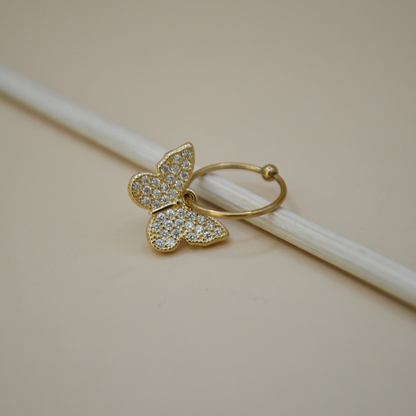 Piercing mariposa grande zirconias