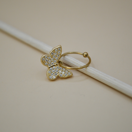 Piercing mariposa grande zirconias
