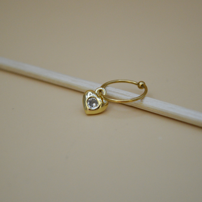 Piercing corazón mini zirconia al centro