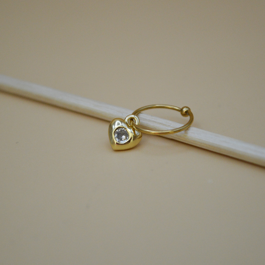 Piercing corazón mini zirconia al centro