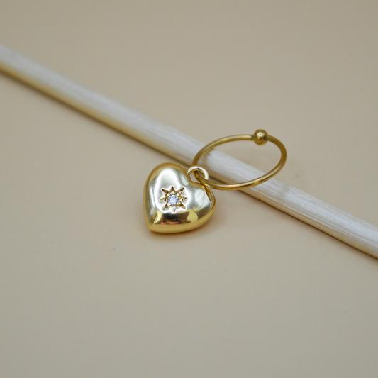 Piercing corazón estrella zirconia