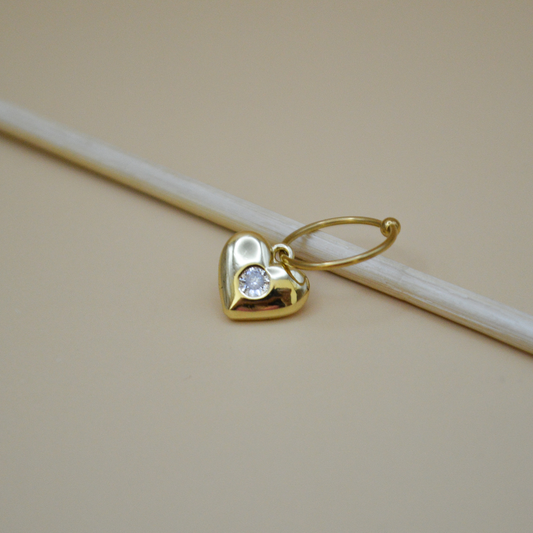 Piercing corazón grande zirconia al centro