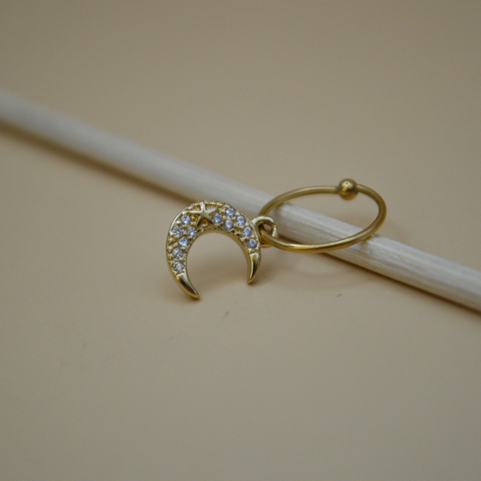 Piercing luna y estrella zirconias
