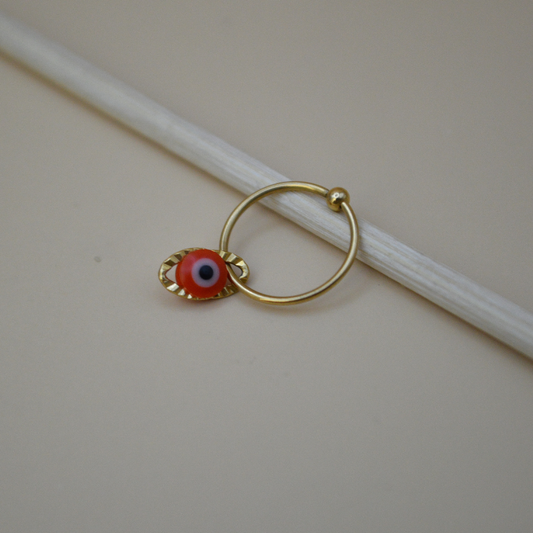 Piercing ojo turco rojo ovalado