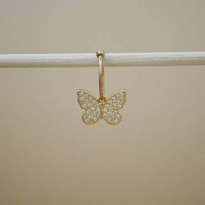 Piercing mariposa grande zirconias