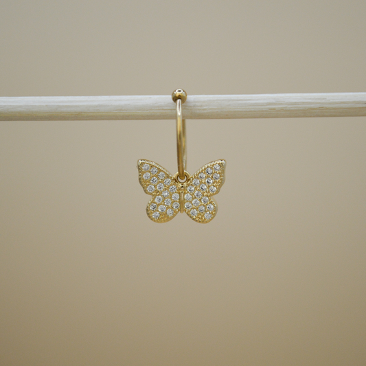 Piercing mariposa grande zirconias
