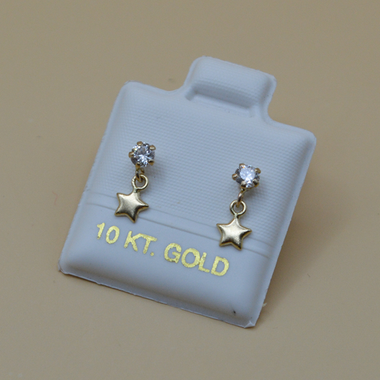 Broquel zirconia estrella mini colgante - Oro 10K
