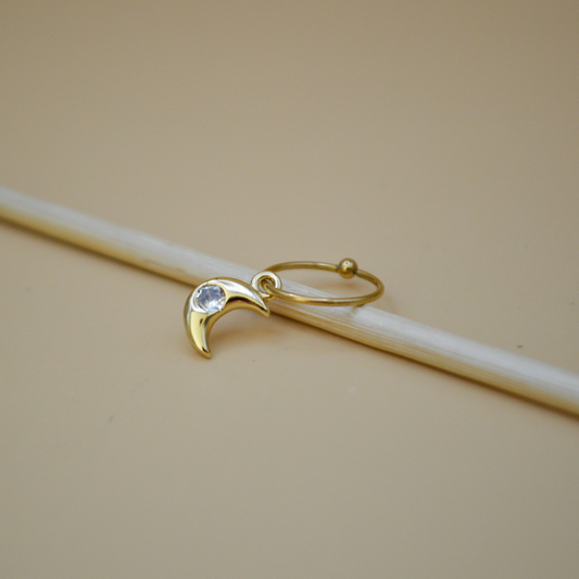 Piercing luna mini zirconia al centro