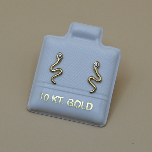 Broquel víbora zirconia mini - Oro 10K