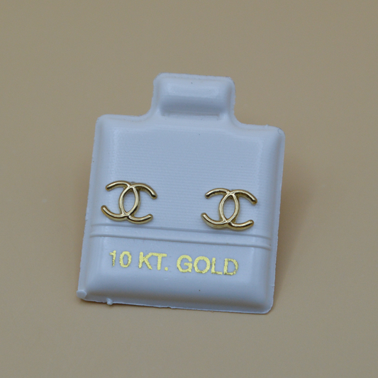 Broquel Doble C - Oro 10K