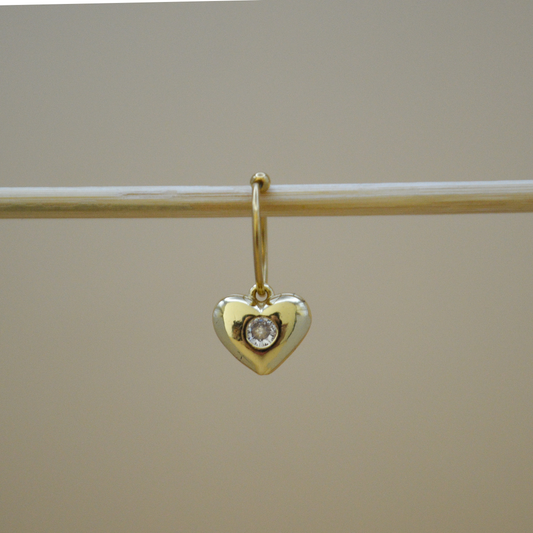 Piercing corazón grande zirconia al centro