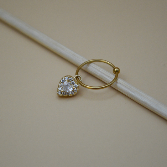 Piercing corazón mini zirconias contorno