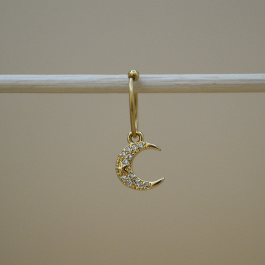 Piercing luna y estrella zirconias