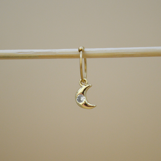 Piercing luna mini zirconia al centro