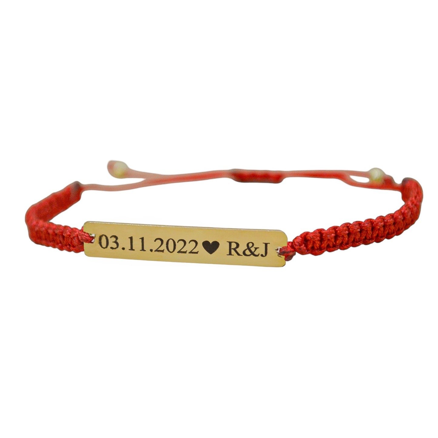 Pulsera personalizada tejida con placa chica