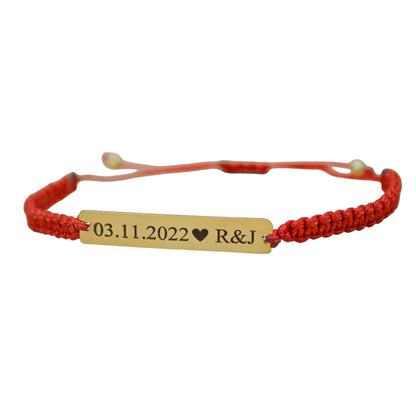 Pulsera personalizada tejida con placa chica