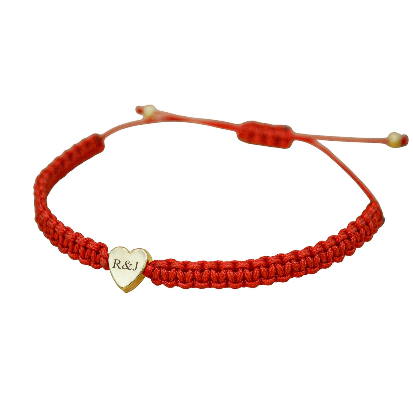 Pulsera personalizada tejida con corazón chico