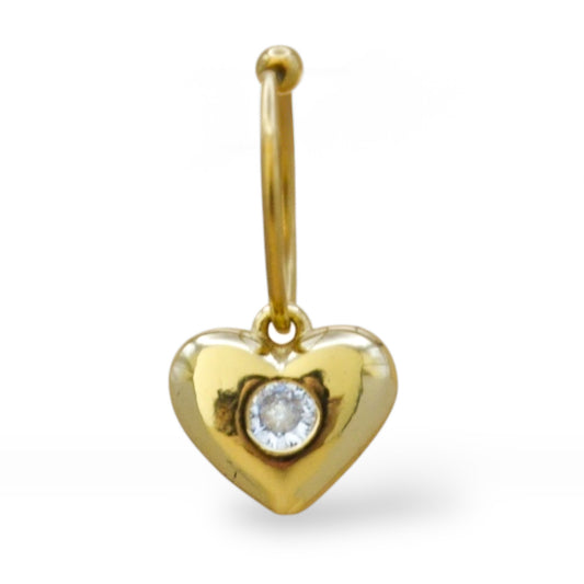 Piercing corazón grande zirconia al centro