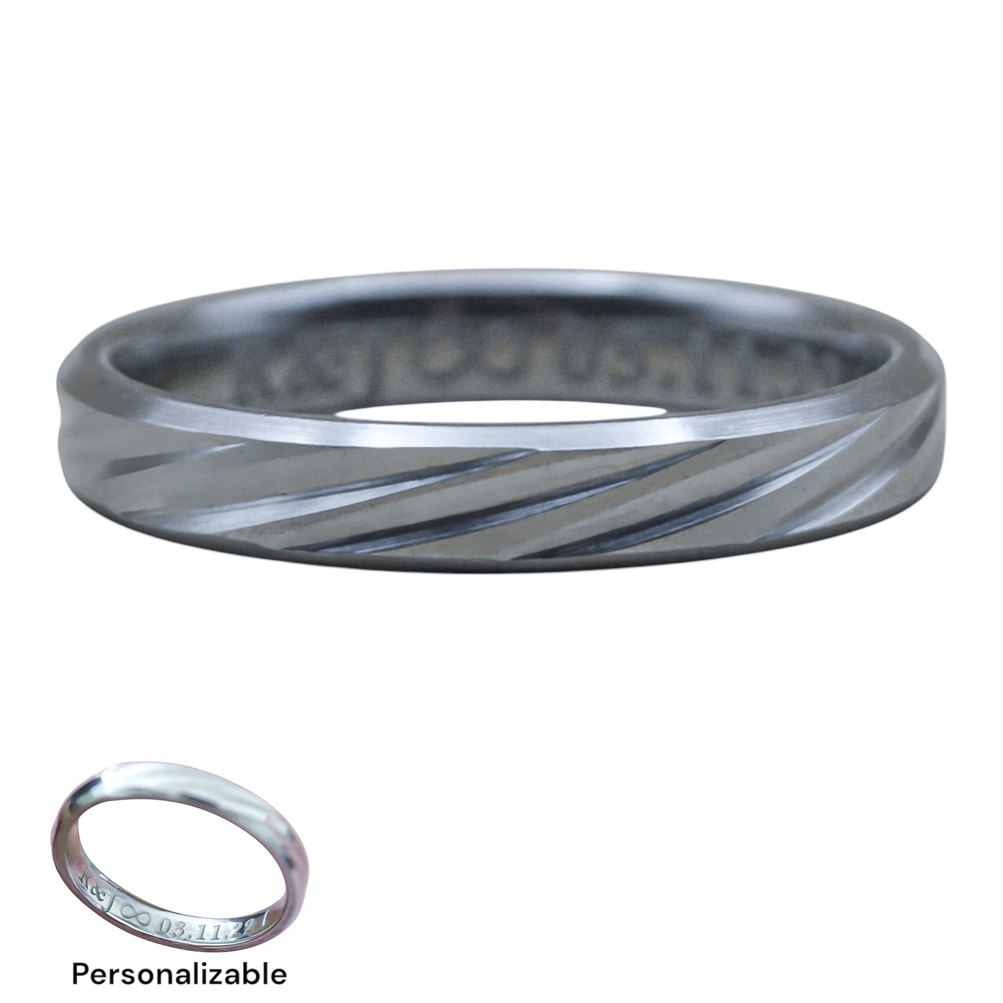 Argolla personalizada acero inoxidable silver