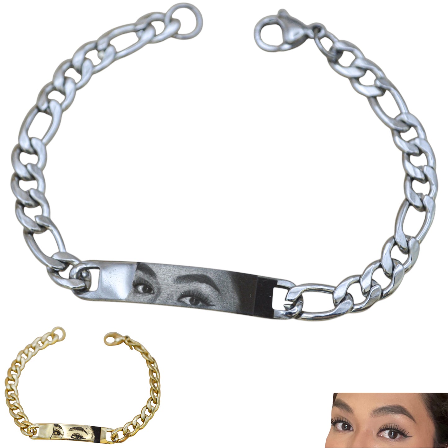Esclava personalizada con mirada acero