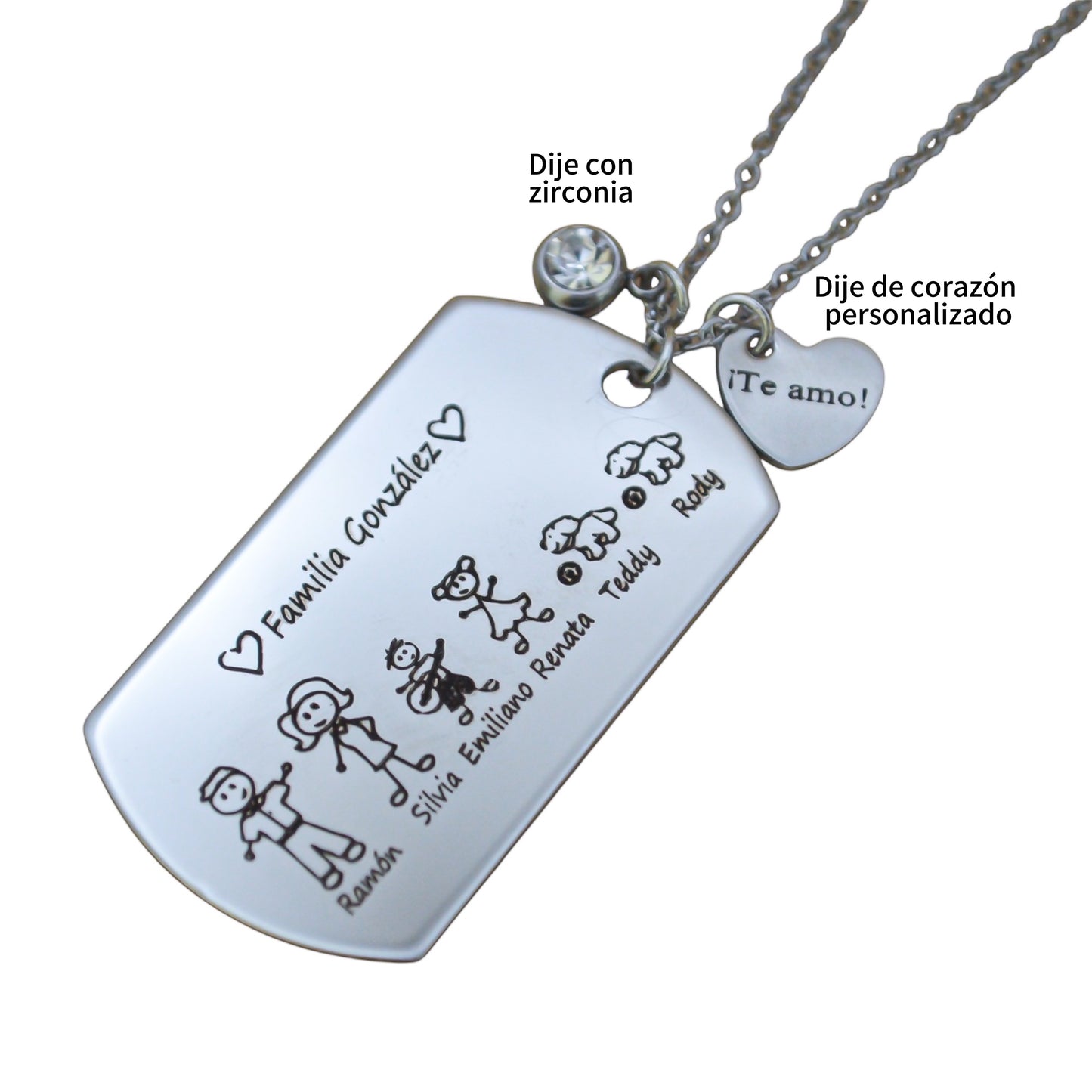 Collar o llavero personalizado family
