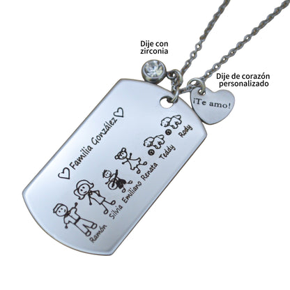 Collar o llavero personalizado family