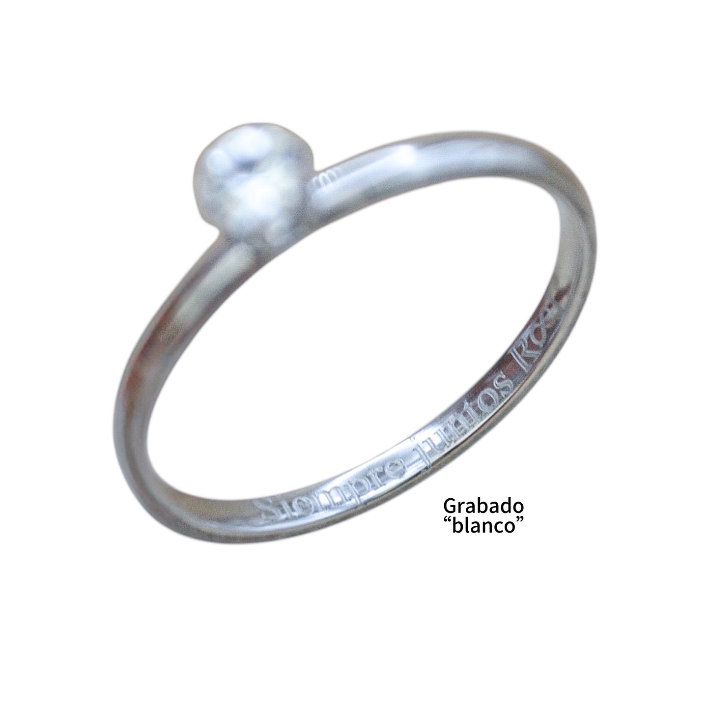 Anillo de promesa personalizado zirconia silver acero inoxidable