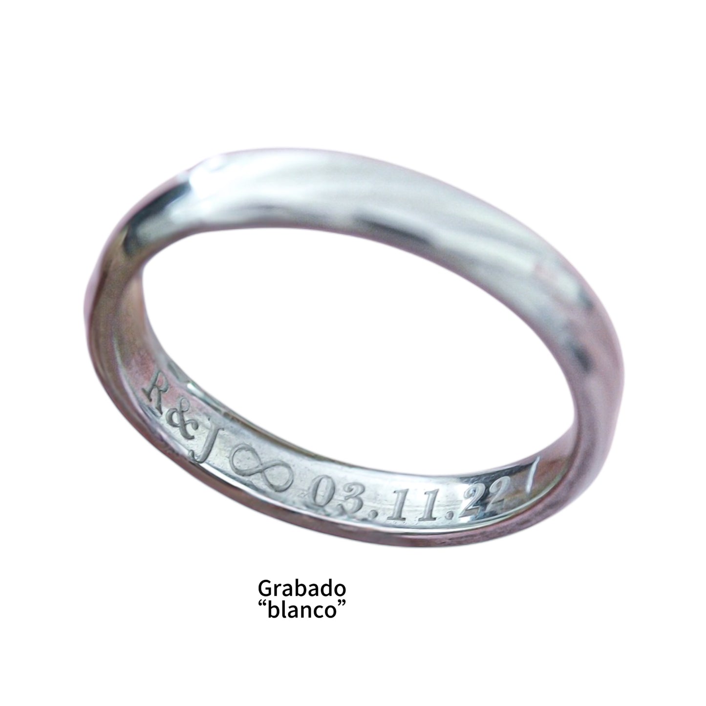 Argolla personalizada acero inoxidable silver