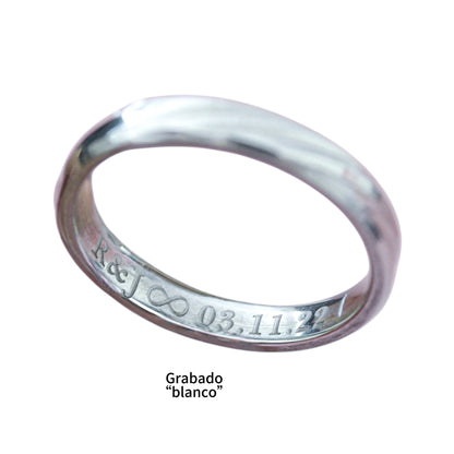 Argolla personalizada acero inoxidable silver