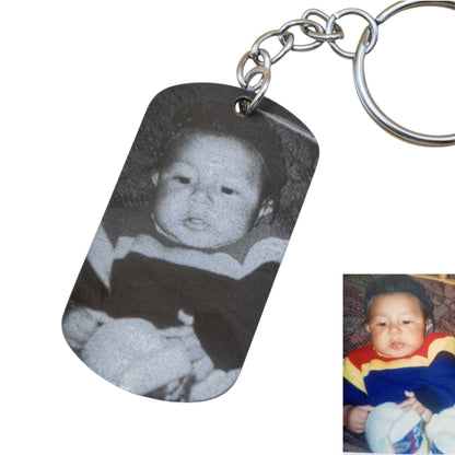 Llavero o collar personalizado placa militar con fotograbado y/o texto acero inoxidable