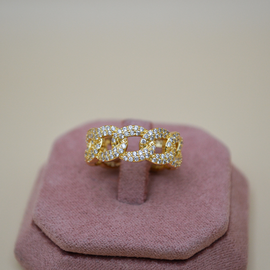 Anillo cadena zirconias