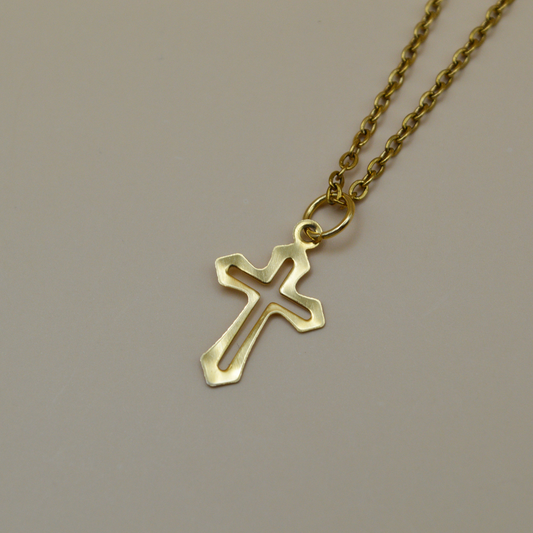 Collar cruz contorno