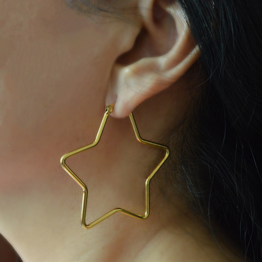 Arracadas de estrella XL acero inoxidable