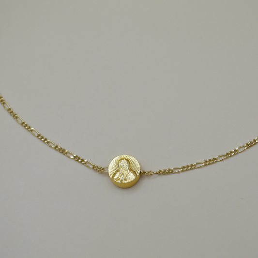 Collar Virgen de Guadalupe mini circular