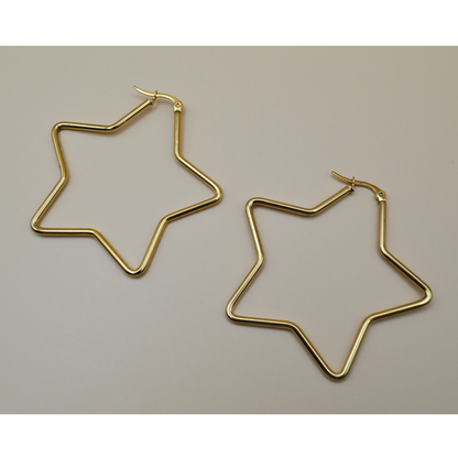 Arracadas de estrella XL acero inoxidable
