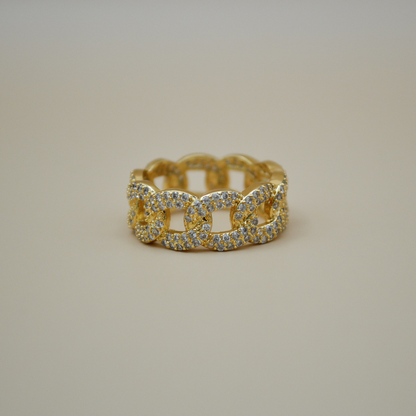 Anillo cadena zirconias