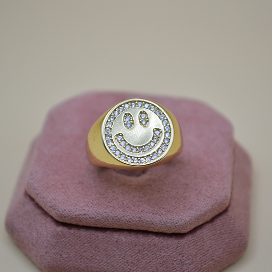 Anillo happy face zirconias full ajustable