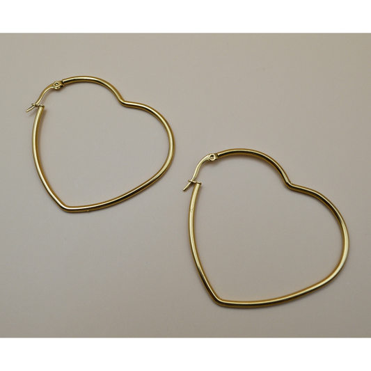 Arracadas de corazón XL acero inoxidable