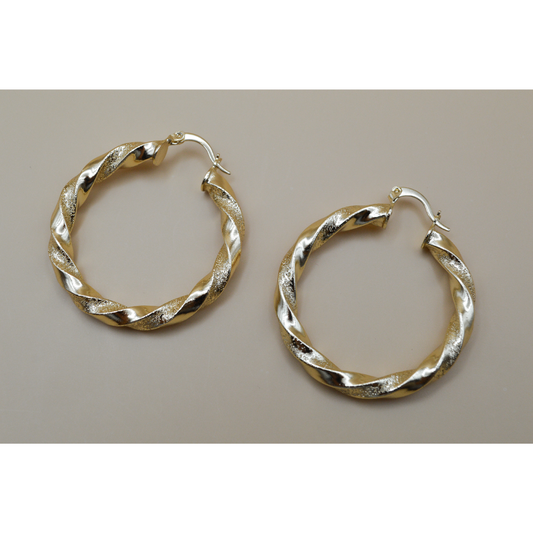 Arracadas espiral diamantadas gold
