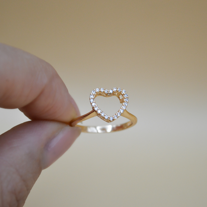Dúo anillos corazón zirconias