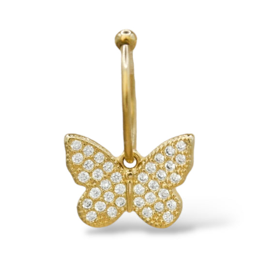 Piercing mariposa grande zirconias