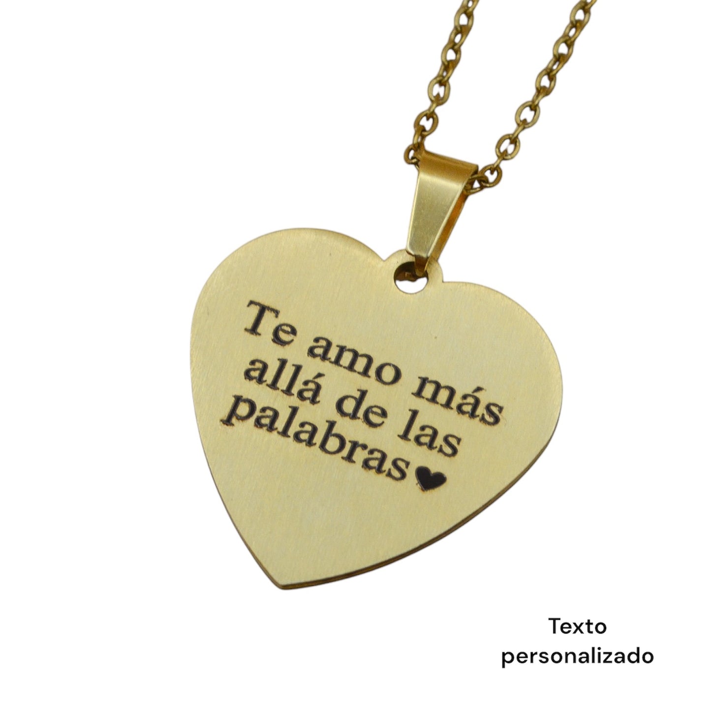 Collar o llavero corazón personalizado con fotograbado y/o texto