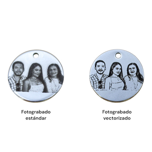 Collar personalizado doble mamá con fotograbado y nombres de hijos