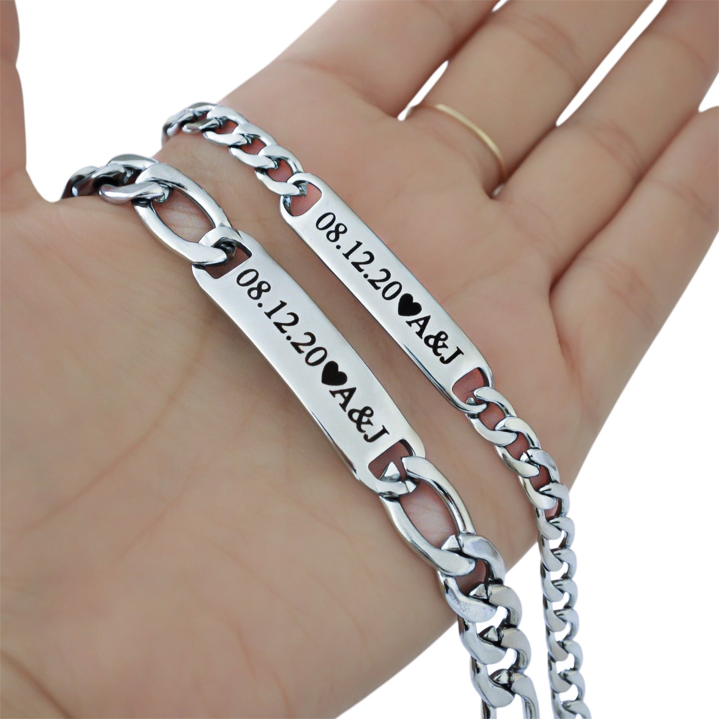 Dúo de esclavas personalizadas acero inoxidable