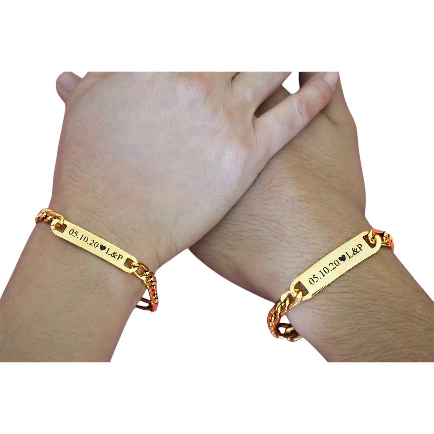 Dúo de esclavas personalizadas acero inoxidable