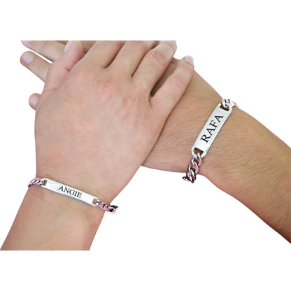 Dúo de esclavas personalizadas acero inoxidable
