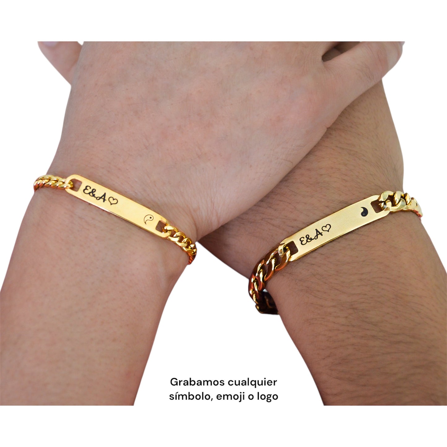 Dúo de esclavas personalizadas acero inoxidable