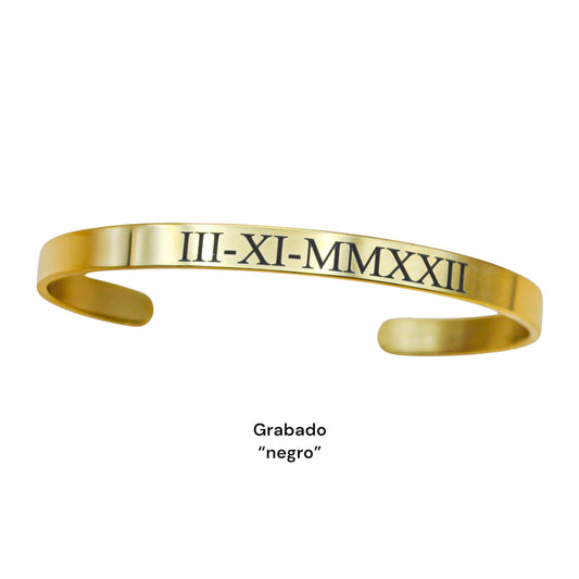 Brazalete personalizado acero inoxidable ajustable