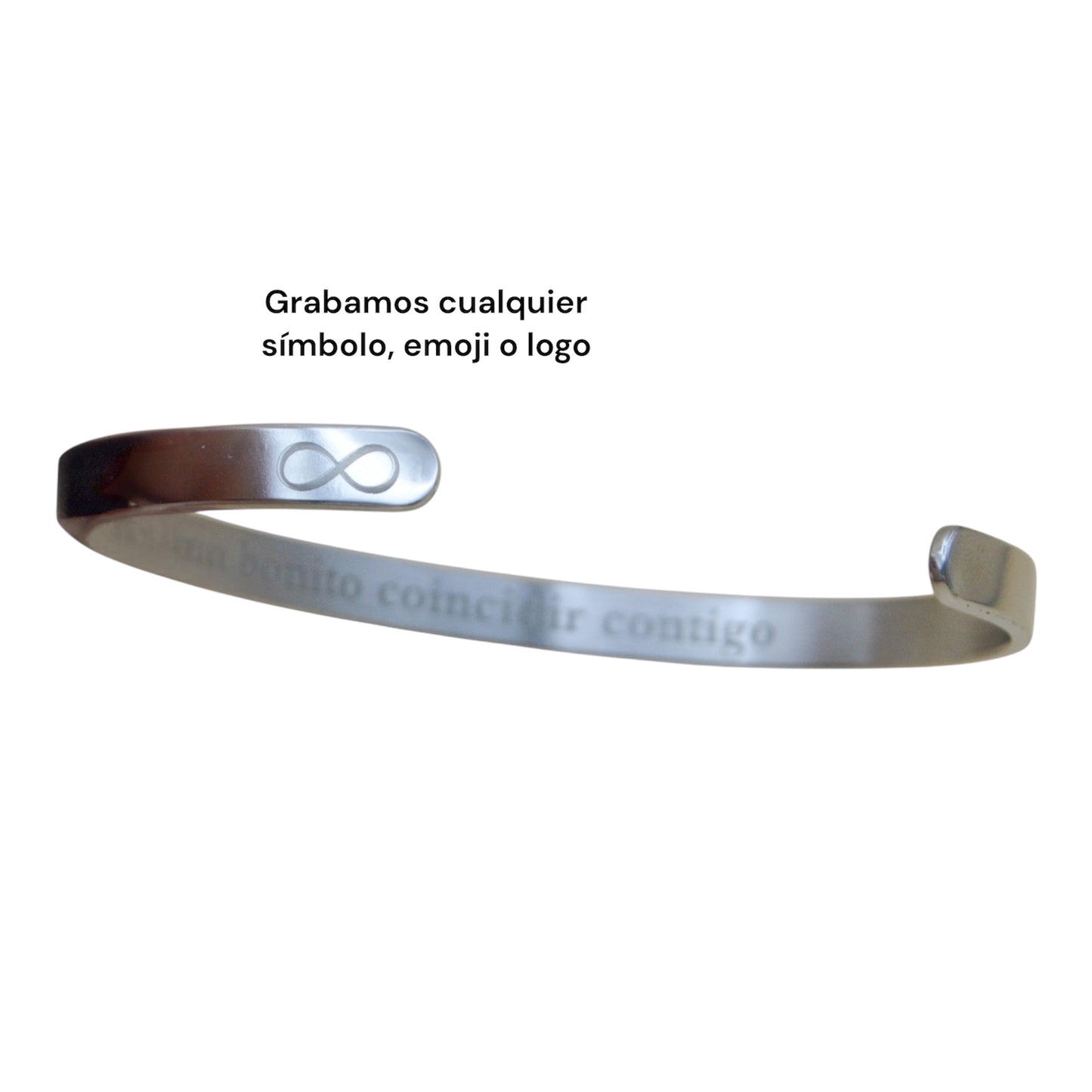 Brazalete personalizado acero inoxidable ajustable