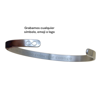 Brazalete personalizado acero inoxidable ajustable